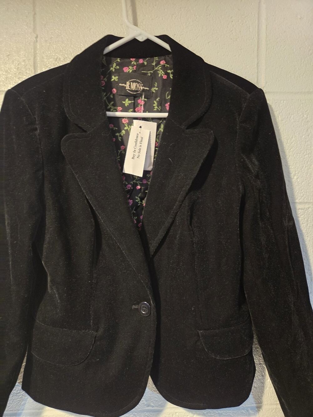 B.moss Velvet Jacket Womens Size 10 New Eith Tags Black
